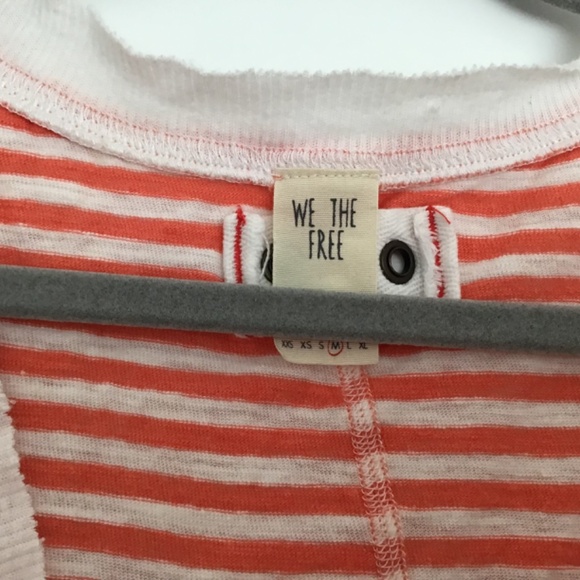 Free People Take Me striped tee top size M - Picture 4 of 5